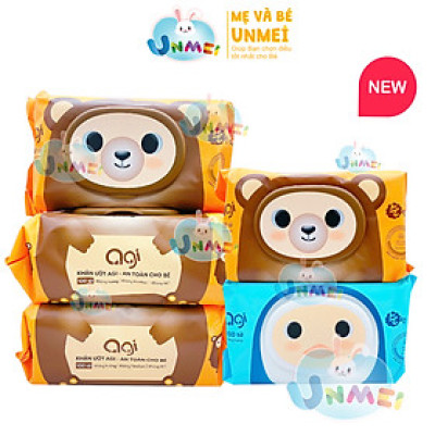 COMBO 5 GÓI KHĂN ƯỚT AGI KHÔNG HƯƠNG LOẠI 100 TỜ - GIAO MÀU NGẪU NHIÊN