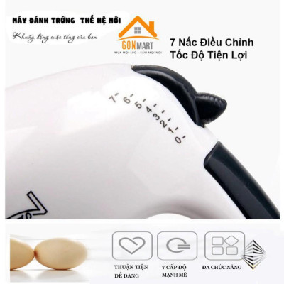 Máy Đánh Trứng Cầm Tay Scarlet 7 Tốc Độ - Phới Đánh Trứng Công Suất 180W ( Tặng Kèm 2 Phụ Kiện )