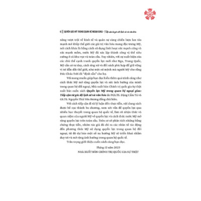 Quyền lực Mỹ trong quan hệ ngoại giao: Tiếp cận từ góc độ lịch sử và văn hóa (bản in 2023)