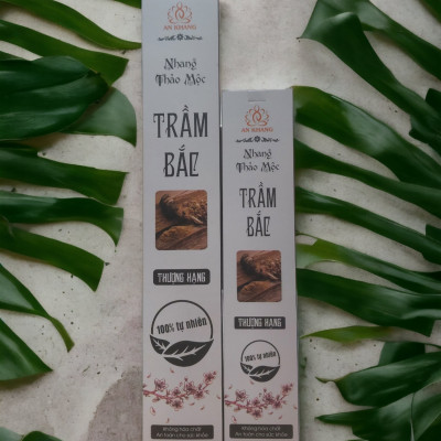 Hộp 100 nén nhang Trầm Bắc dài 29cm -Không dùng hóa chất, ít khói, mùi hương dịu nhẹ