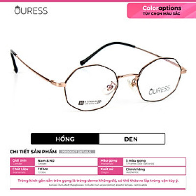 Gọng kính titanium 1249 thời trang nam nữ siêu nhẹ siêu bền OURESS
