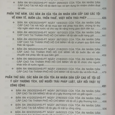 Combo 4 cuốn Tuyển tập các bản án của Tòa án nhân dân cấp cao