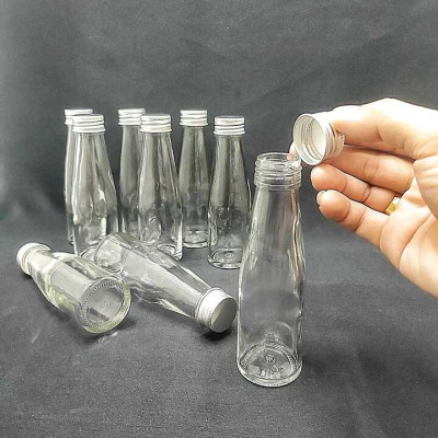 Lọ Thủy Tinh Nhỏ 100ml (combo 15 cái) trụ cao nắp thiếc bạc – Chai thủy tinh nhỏ - Chai thủy tinh đựng thức uống