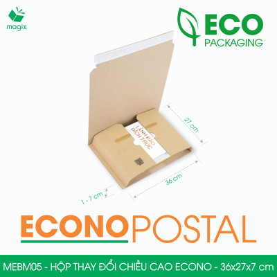 MEBM05 - 36x27x7 cm - 100 hộp carton thay đổi chiều cao siêu tiết kiệm - Hộp đóng sách, hộp gói hàng