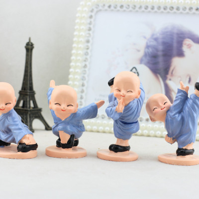 Bộ 4 Chú Tiểu Múa Võ Áo Xanh GROFA - Hàng chính hãng