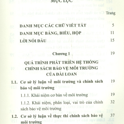 Một Số Vấn Đề Trong Thực Thi Chính Sách Bảo Vệ Môi Trường Của Đài Loan Và Những Gợi Mở Cho Việt Nam - TS. Vũ Thùy Dương (Chủ biên) - Viện Hàn Lâm Khoa Học Xã Hội Việt Nam