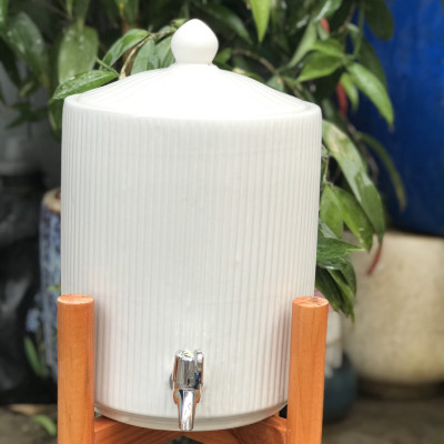 Bình đựng nước bằng sứ dáng trụ dung tích 6l