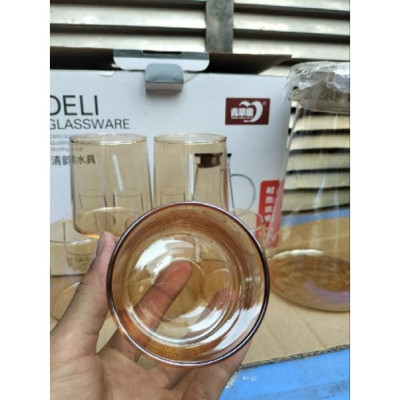 Set bình thủy tinh kèm 6 cốc sang trọng hiện đại dày dặn