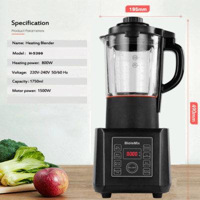 Máy làm sữa hạt (đậu nành, đậu xanh, hạnh nhân, gạo lức…) đa năng nhãn hiệu Biolomix H5300 có 8 chức năng nấu đa dạng - HÀNG NHẬP KHẨU