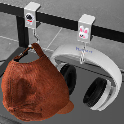 Móc Treo Balo Kẹp Cạnh Bàn Làm Việc Hamart Xoay 360 Treo Cặp Túi Xách Bình Nước Thép Xoắn Ốc Cố Định