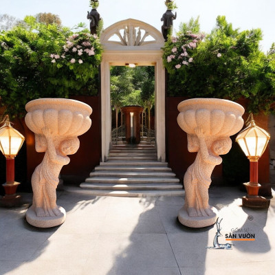 Tượng Cậu Bé Vác Bình Tiểu Cảnh Fountains 40x40x72cm - Tượng Decor