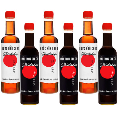 [Mua 3 được 6] Mua 3 nước tương shiitake tặng 3 nước mắm shiitake chai nhựa cao cấp 525ml