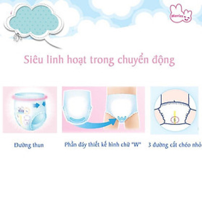 Tã/Bỉm Quần Merries M-58+6 (64 Miếng)