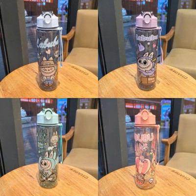 Bình Nước Học Sinh 750ml Hoạt Hình LABUBU Dễ Thương, Bình Đựng Nước Có Ống Hút Cho Bé - HÀNG CHÍNH HÃNG MINIIN