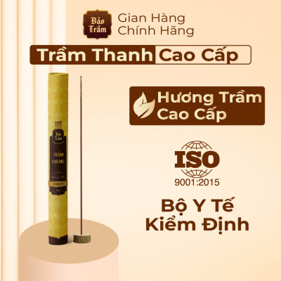 Trầm Thanh Cao Cấp 20cm – Hộp Vàng 20g – Bảo Trầm | Hương Trầm Tự Nhiên – Sạch – Thư Giãn