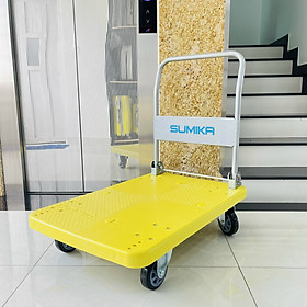 Xe đẩy hàng 4 bánh SUMIKA T500 - Khung thép, tay cầm gấp mở tiện lợi, tải trọng 500kg