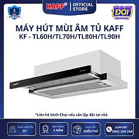 Máy hút mùi âm tủ ray kéo inox phối kính 900mm KAFF KF-TL90H - Hàng Chính Hãng