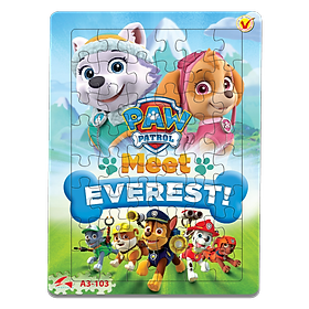 Tranh Xếp hình Tia Sáng: Paw Patrol - Everest - Tặng kèm câu đố mặt sau cho bé (48 Chi tiết)