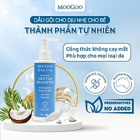 Dầu gội đầu dịu nhẹ cho bé không SLS, Sulfate, cho bé, da nhạy cảm, v da cơ địa - MooGoo