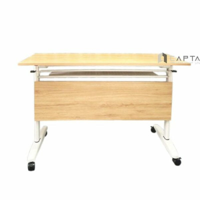 Bàn làm việc xếp gọn thông minh TF2004-12W Nội thất Capta Bàn đào tạo nhỏ gọn MFC màu vân gỗ tự nhiên chân bàn sắt sơn tĩnh điện màu trắng có bánh xe table