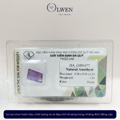 Viên đá thạch anh tím ( Amethyst ) thiên nhiên  HA_G000477