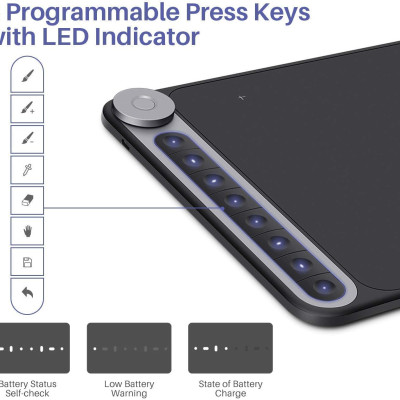 HUION inspiroy Dial Q620M Graphic Tablets - Bảng vẽ Cảm ứng - Hàng chính hãng