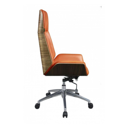 Ghế Quản lý ID814 ốp gỗ bọc PU