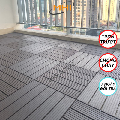 Miếng nhựa lót sàn uPVC cao cấp MHI-ECO, Tấm nhựa trải sàn trang trí ban công / sân vườn / sân thượng; lót sàn chống trơn trượt nhà tắm / bể bơi - Hàng Việt Nam chất lượng cao