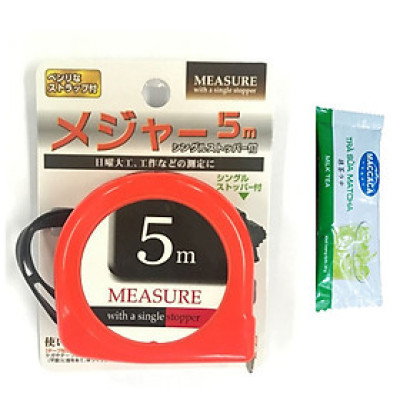 Thước Dây 5m Nội Địa Nhật Bản (Giao Màu Ngẫu Nhiên) + Tặng Gói Trà Sữa Matcha / Cafe Macca 20g