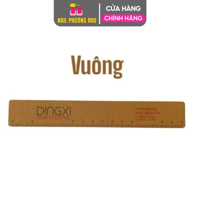 Dũa DINGXI Có Thước Đo Loại Dày Nhiều Form Vuông, Thẳng, Bầu, Kim Cương Màu Nâu Da Bò Cao Cấp Có Kẻ Vạch Làm Nail Chuyên Nghiệp