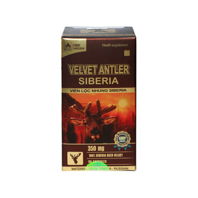 Viên lộc nhung Siberia-Bổ thân tráng dương, tăng cường sức khỏe tổng thể, hỗ trợ yếu sinh lý, nguyên liệu nhung hươu Nga(hộp 30 viên nang)
