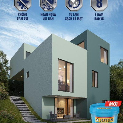 Sơn tường nhà JOTUN JOTASHILED 5L Sạch vượt trội, chống bám bụi (Sơn ngoại thất)