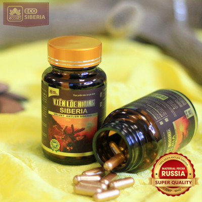 Viên lộc nhung Siberia-Bổ thân tráng dương, tăng cường sức khỏe tổng thể, hỗ trợ yếu sinh lý, nguyên liệu nhung hươu Nga(hộp 30 viên nang)