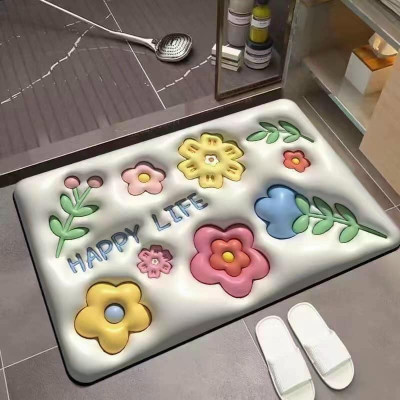 Thảm Lau Chân, COMBO 2 CHIẾC, Thảm Chùi Chân 3D Hoạ Tiết Siêu Đẹp, Thấm Nước Tốt, Đế Chống Trượt