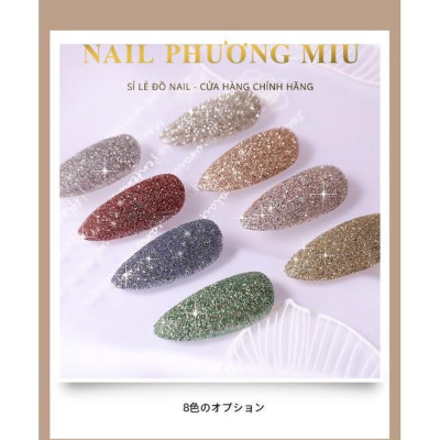 Set 8 Hũ Nhũ Rắc Flash Nail Siêu Sáng 7g/Hũ, Trang Trí Móng Lung Linh, Đa Dạng Màu Sắc, Dành Cho Làm Nail Chuyên Nghiệp