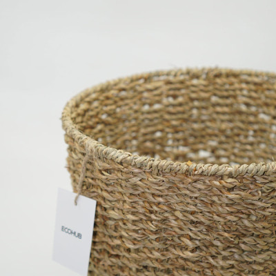 Giỏ cói ECOHUB hình trụ đựng đồ sắp xếp, ngăn nắp, gọn gàng, có thể đựng rác văn phòng
