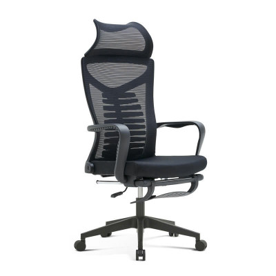 Ghế xoay văn phòng có gác chân nghỉ trưa CR4322-M Nội thất Capta Ghế văn phòng lưng lưới có gác chân tựa đầu nghỉ trưa nệm vải chân thép mạ xoay có bánh xe nhựa PU tại tp hcm