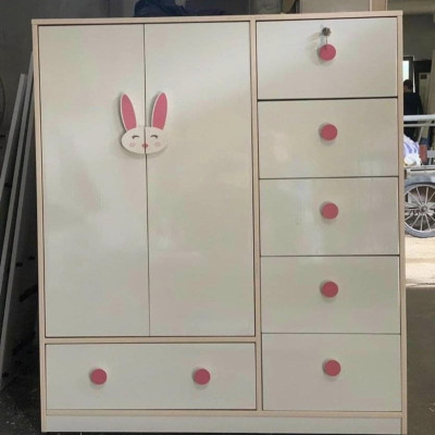 Tủ áo trẻ em Juno Sofa họa tiết nhiều màu sắc kèm kệ 1m05 x 1m2 x 45 cm