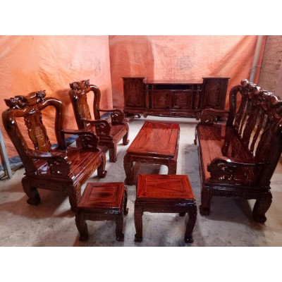 Bàn ghế tiếp khách giá rẻ gỗ Tràm tay 10