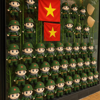 Gấu Bông Yêu Nước Chú Bộ Đội 25 cm - ZooZoo 25250 - Màu Xanh Lá