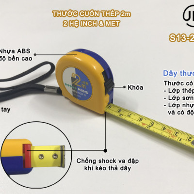 THƯỚC CUỐN THÉP 2m KDS S13-20MEN