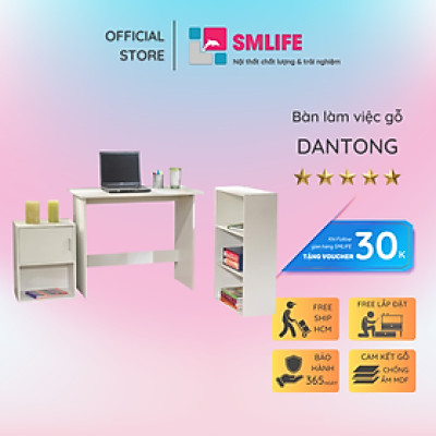 Bàn làm việc bằng gỗ thiết kế nhỏ gọn SMLIFE Dantong