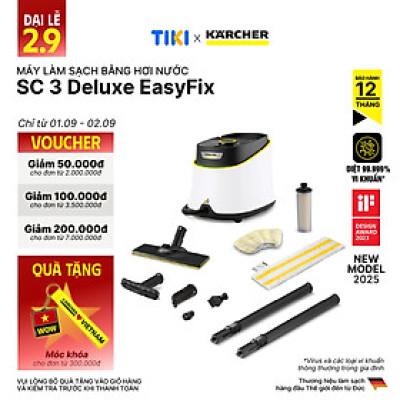 Máy làm sạch bằng hơi nước Karcher SC 3 Deluxe Easyfix - Model 2025 - Hàng Chính Hãng