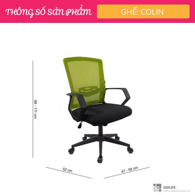 Ghế trưởng phòng lưng lưới có tựa đầu SMLIFE Colin