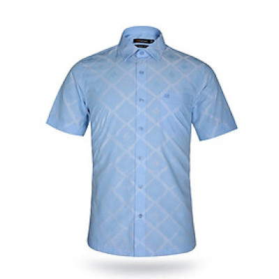 Áo sơ mi nam KHATOCO ngắn tay kẻ caro A1MN468T2-CNCR228-2411-N