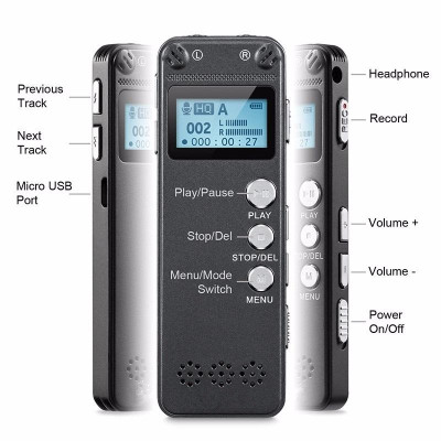 KHUYẾN MÃI KHỦNG, SỐ LƯỢNG CÓ HẠN - ROGTZ - Máy ghi âm mini A500: Bộ nhớ trong 8GB Pin "trâu" 80 giờ Chống ồn chủ động Ghi âm đa hướng Màn hình LCD Kết nối đa dạng USB2.0 Mã hóa mật khẩu Hỗ trợ nhiều định dạng MP3, WAV, WMA, FLAC, APE, OGG Hàng Chính Hãng