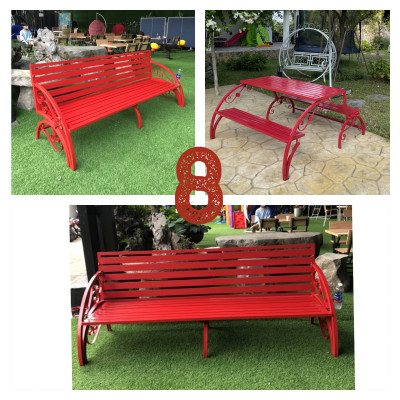 Ghế sân vườn thông minh Juno Sofa 1m2 mở thành bàn ghế đôi khung thép nhiều KT lựa chọn 1m2 1m5 2m