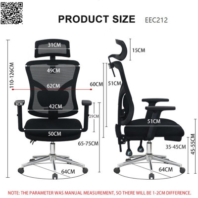 Ghế văn phòng, công thái học E-Dra EEC212 - Hàng chính hãng