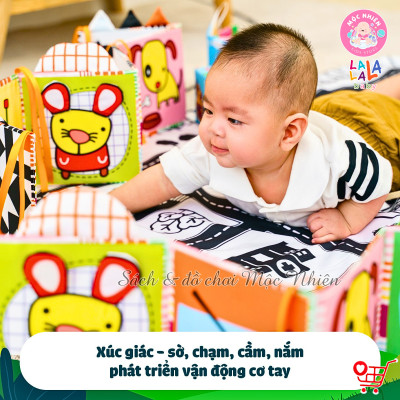 Sách Vải ZicZac Đa Tương Tác Kiêm Đồ Chơi Quây Cũi Kích Thích Thị Giác Cho Trẻ Sơ Sinh - Lalala Baby