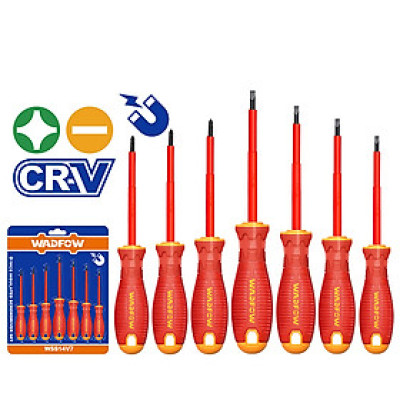 [CHÍNH HÃNG] Bộ 7 tua vít dẹp & bake cách điện WSS7407 WADFOW